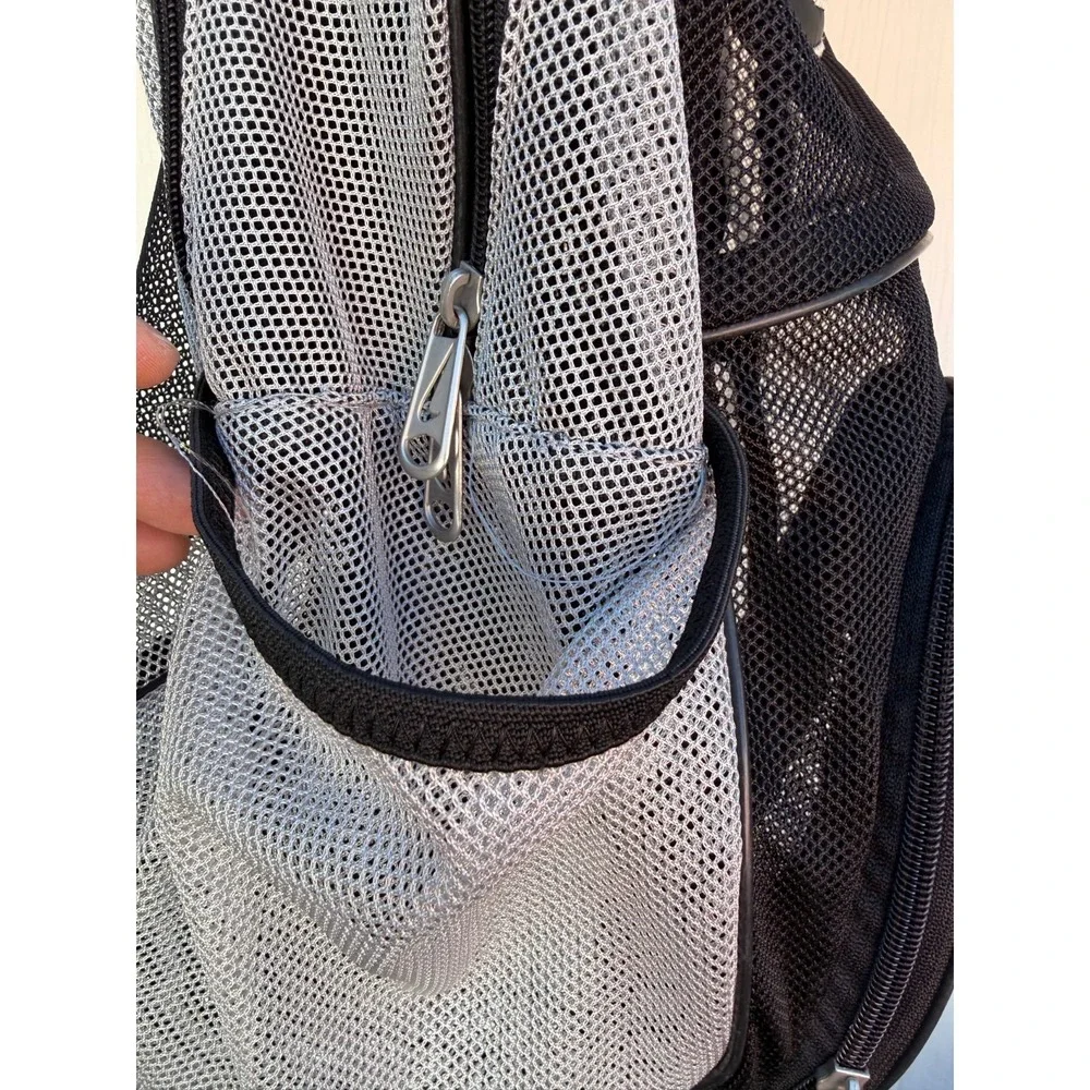 Vintage Nike Brasilia Mesh Black Backpack Baseball Bag See-Through Zippered - Picture 4 of 8